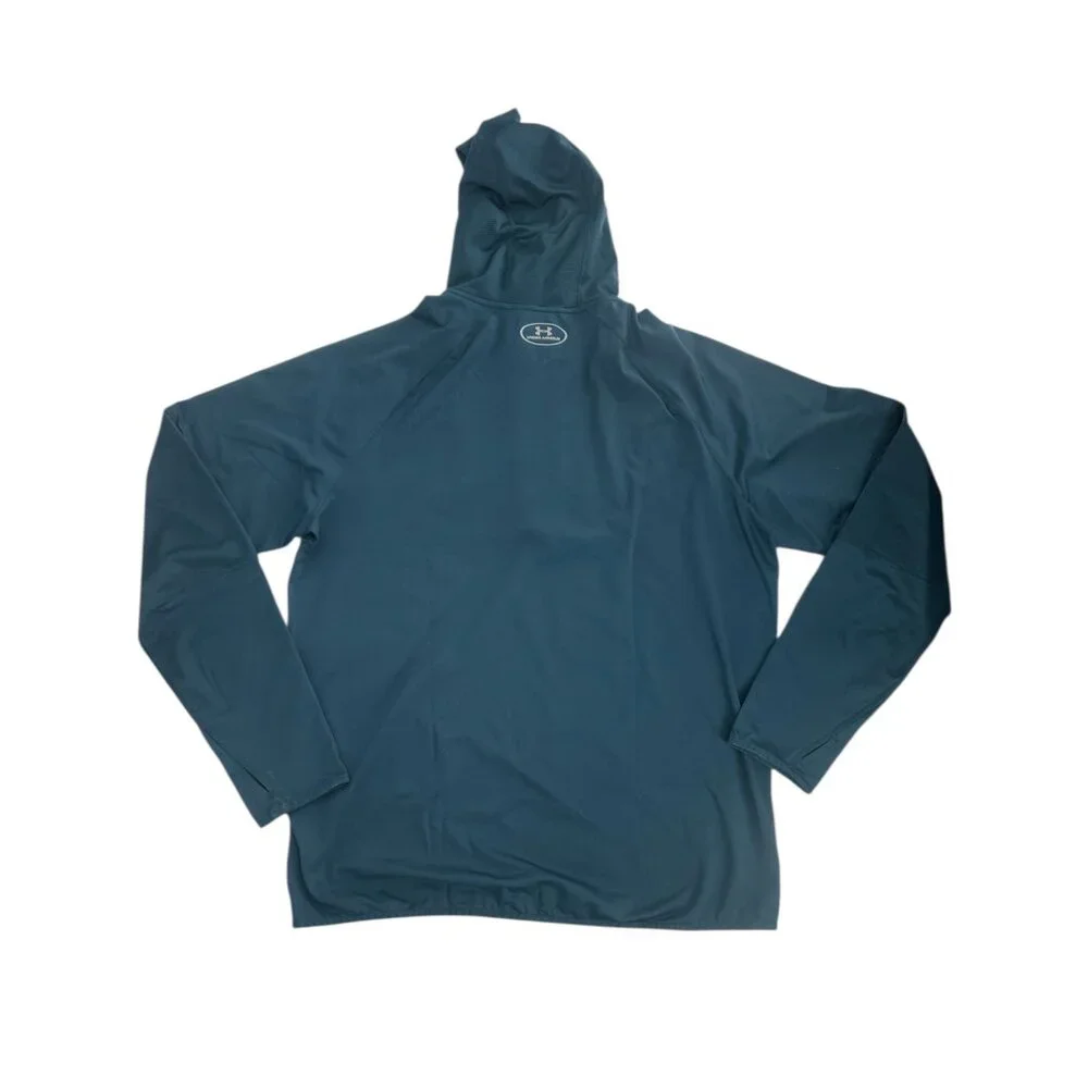 ❄️ Under Armour ColdGear Thermal Run Hoodie Teal Blue XL ❄️ - Picture 2 of 7